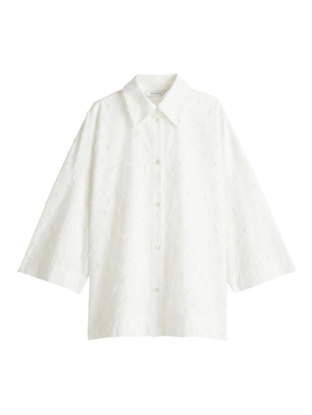 H&M Edition Oversized Fringe Textured Shirt Cream Size Small